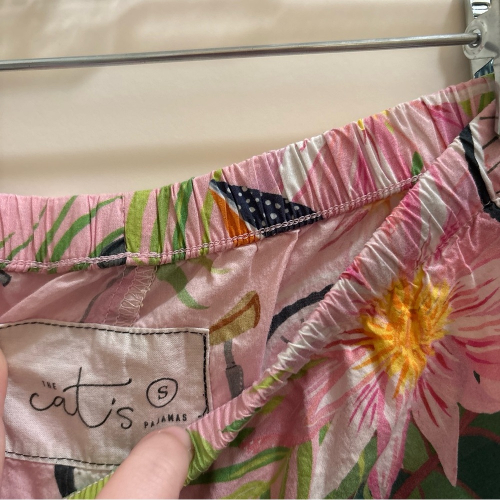 The Cats Pajamas Pajama Pants Women’s Small Beach Floral Cotton Lounge Sleep - Picture 3 of 5